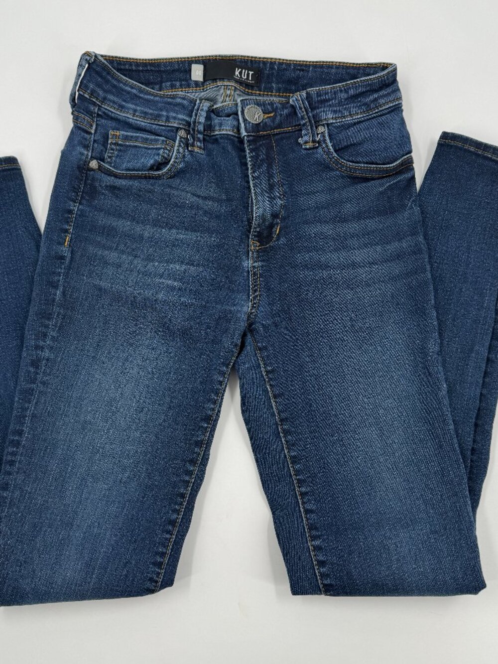 Kut from the Kloth Skinny Jeans Womens 00 Dark Wash Blue‎ Stretch Mid Rise Slim